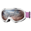 Outdoormaster Ski Goggles Otg - Over Glasses Ski/Snowboard Goggles For Men, Women & Youth - 100% Uv Protection (Whiteframe Pinkl