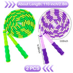 Jump Rope for Kids, Adjustable Jump Ropes for 4 5 6 7 8 10 12, Tangle Free Jumping Rope Age 8-12, Segmented Soft Beaded Skipping