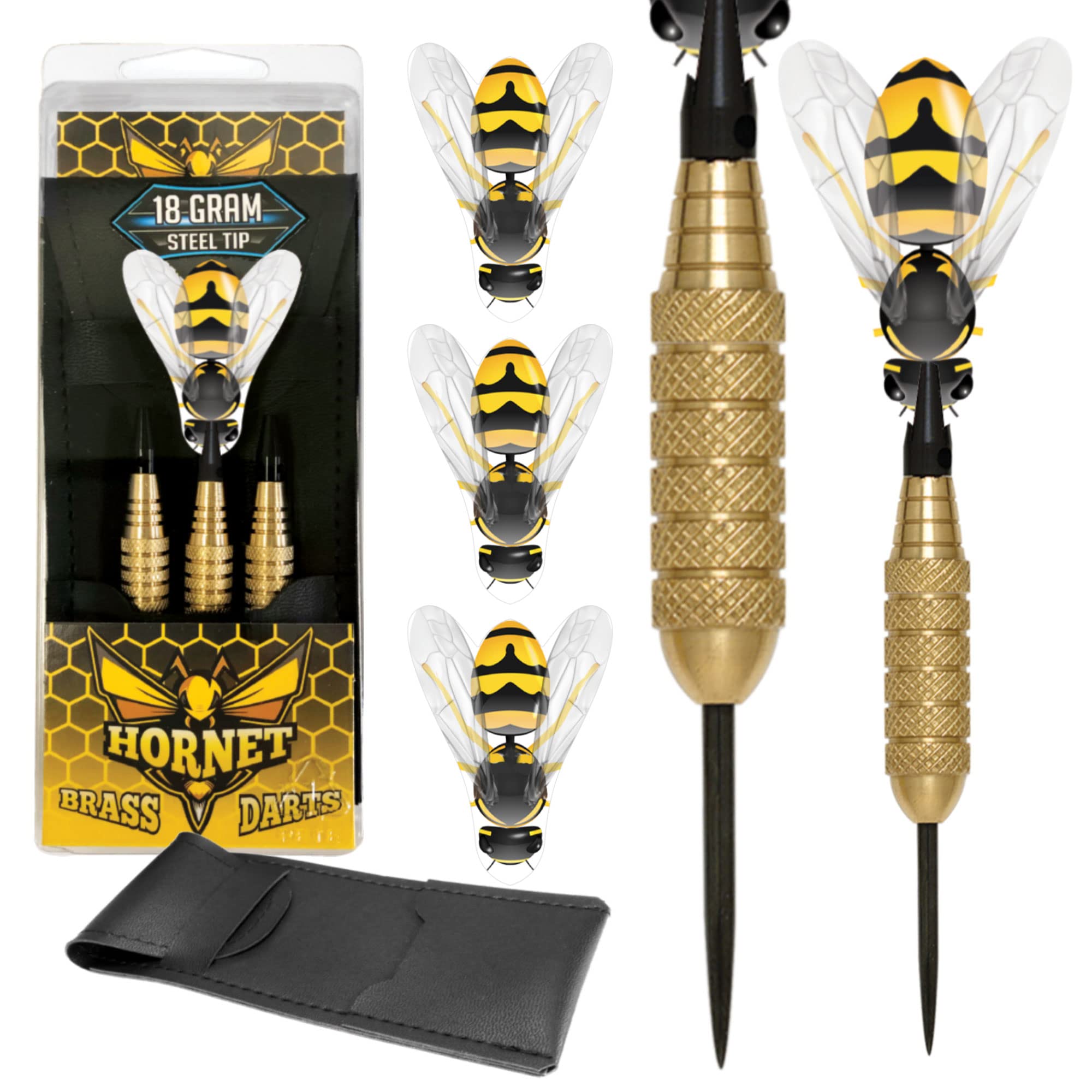 Dart World 13101 Hornet Brass Steel Tip Dart (18-Gram), Multi Colored, Precision Balanced, Accurate, And Durable - Perfect For P