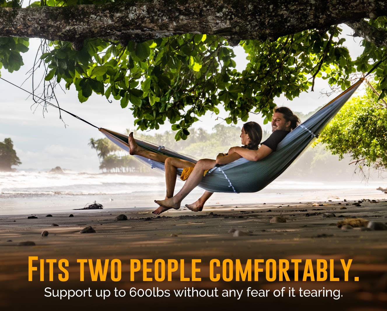 Ryno Tuff Xl 2 Person Camping Hammock With Mosquito Net & Rain Fly - Compact Double Hammock With Bug Net, Tarp, Pocket, Tree Str