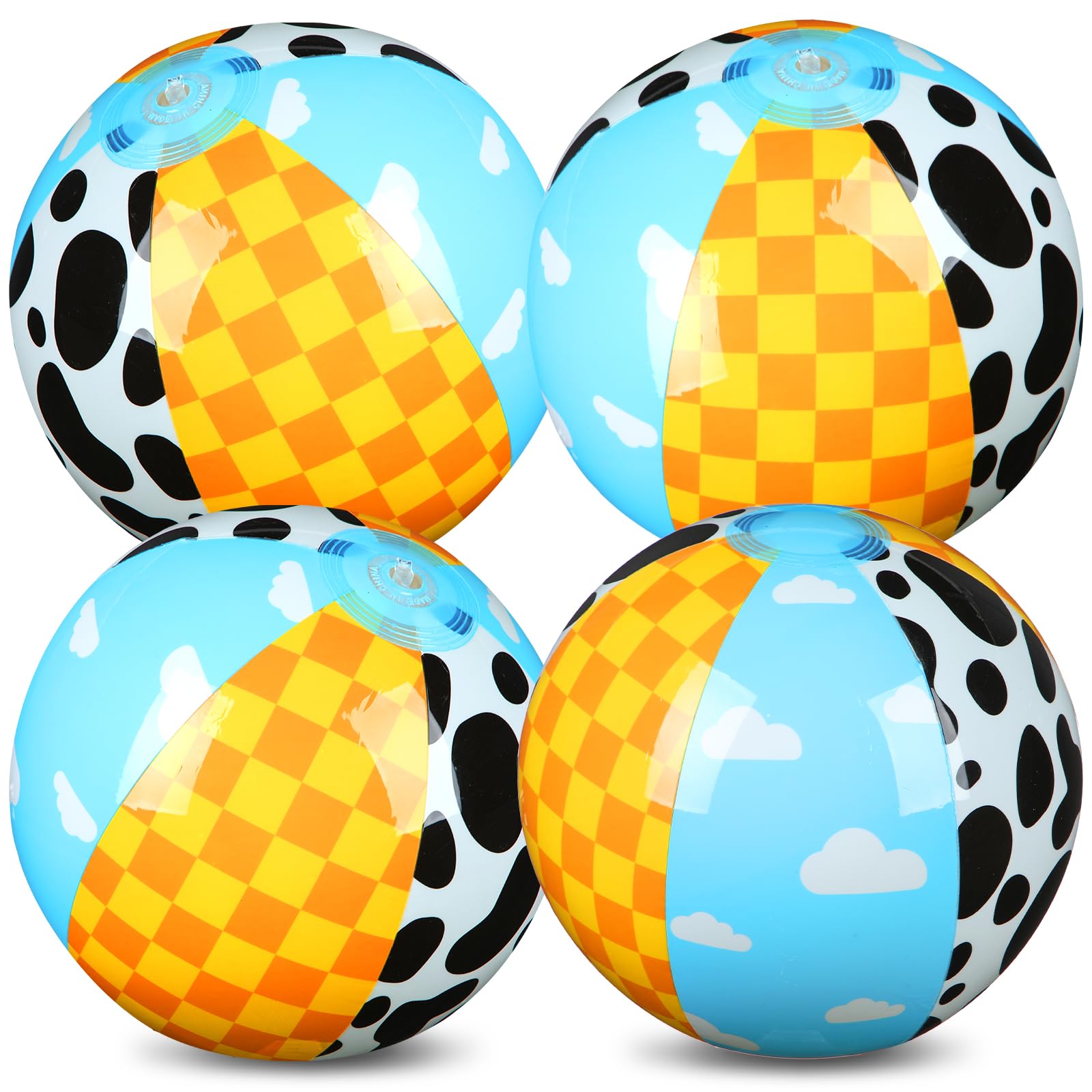 Hollowfly 2 Pack Cartoon Story Themed Beach Balls 11.8 Inflatable Ball Bulk for Summer Pool and Beach Game Gifts Cartoon Story B