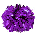 Metallic Cheerleader Cheerleading Pom Poms 6 inch 1 Pair 2 Pieces (Purple)