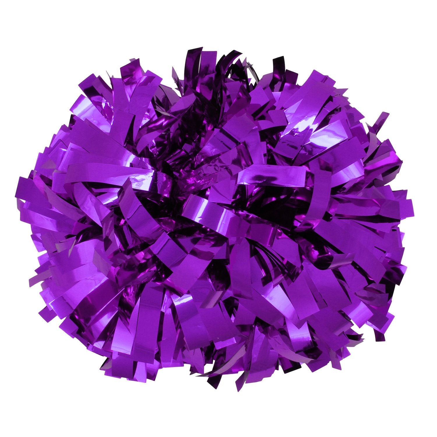 Metallic Cheerleader Cheerleading Pom Poms 6 inch 1 Pair 2 Pieces (Purple)