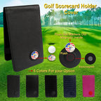 Pinmei Golf Leather Scorecard Holder Cover Yardage Book Cover With American Flag Golf Ball Marker And A Free Pencil 4.33 ? 7.48