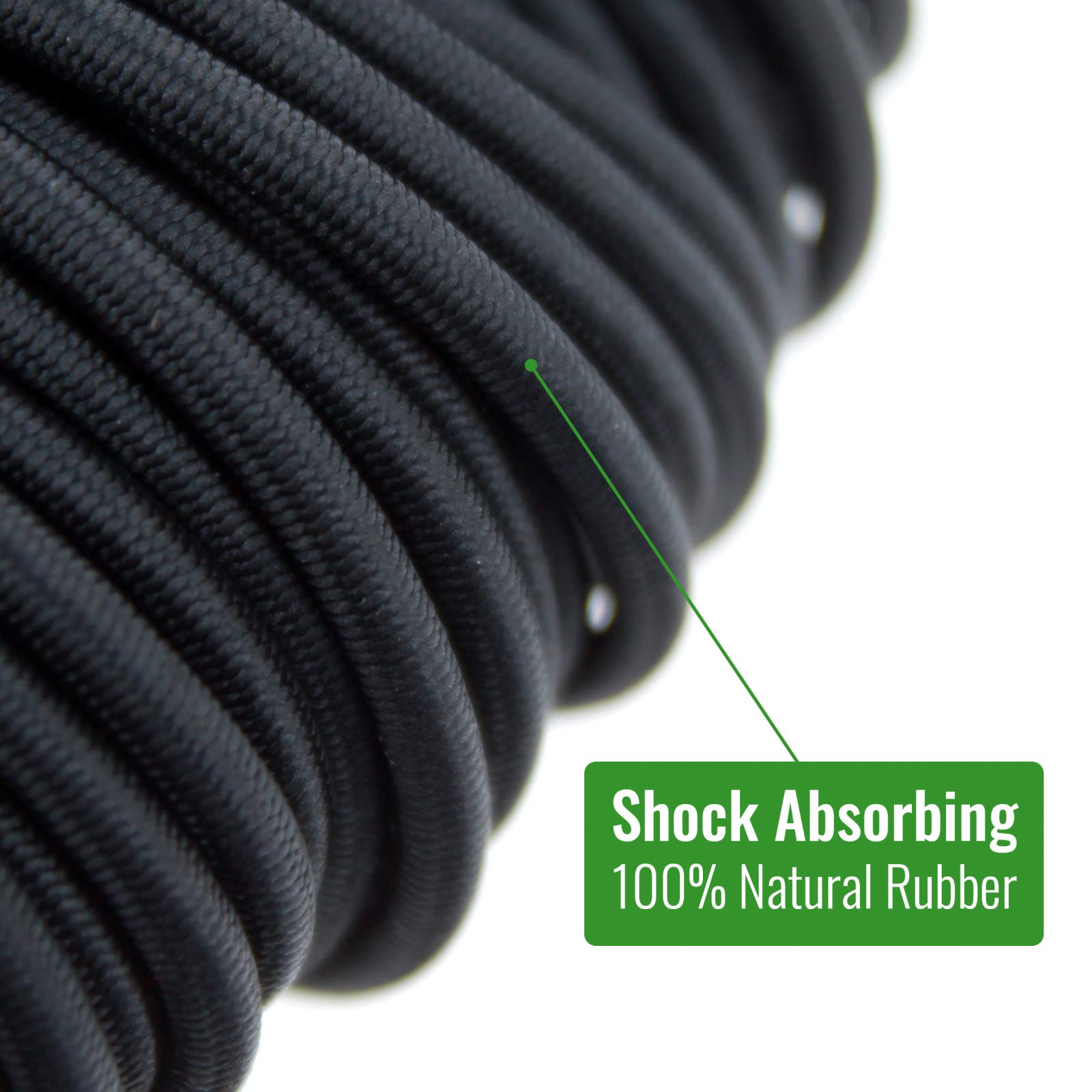 Asr Outdoor Elastic Shock Cord Natural Rubber 30 Feet 3Mm Diameter, Black