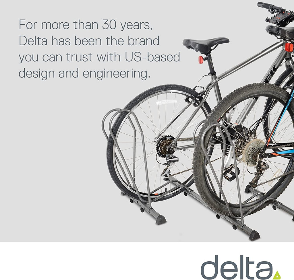 Single Bike Stand Floor by Delta Cycle (2-Pack) - Tool-Free Adjustable Bike Racks for Mountain, Fat Tire, Road Bikes, Freestandi
