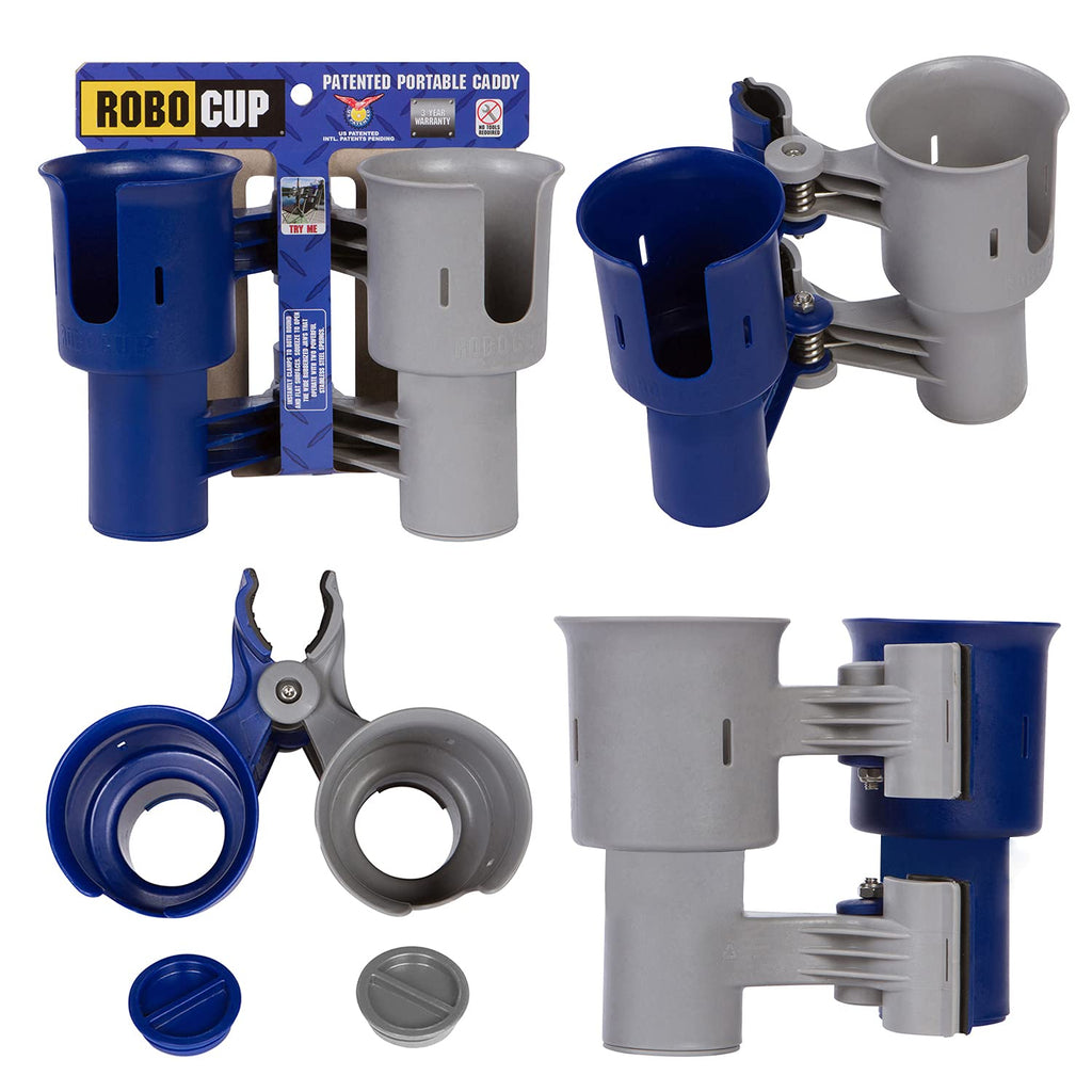 Robocup, Navy&Gray, Updated Version, Best Cup Holder For Drinks, Fishing Rod/Pole, Boat, Beach Chair, Golf Cart, Wheelchair, Wal