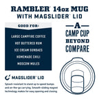 Yeti Rambler 14 Oz Mug, Vacuum Insulated, Stainless Steel With Magslider Lid, Canopy Green