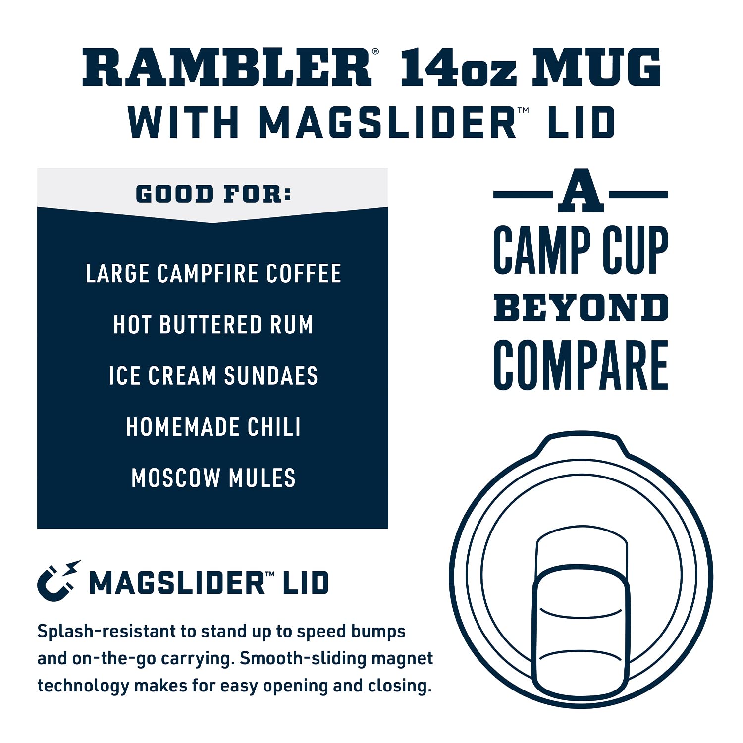Yeti Rambler 14 Oz Mug, Vacuum Insulated, Stainless Steel With Magslider Lid, Canopy Green