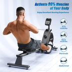 Yosuda Pro Magnetic Rowing Machine For Home Use-Foldable Rower With 350Lbs Weight Capacity And 16 Level Resistance