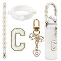 Cute Letter Charm Set Compatible with Owala Water Bottle 24 oz, 32 oz, 40 oz, Owala Kids, Owala FreeSip - Includes Handle Strap,