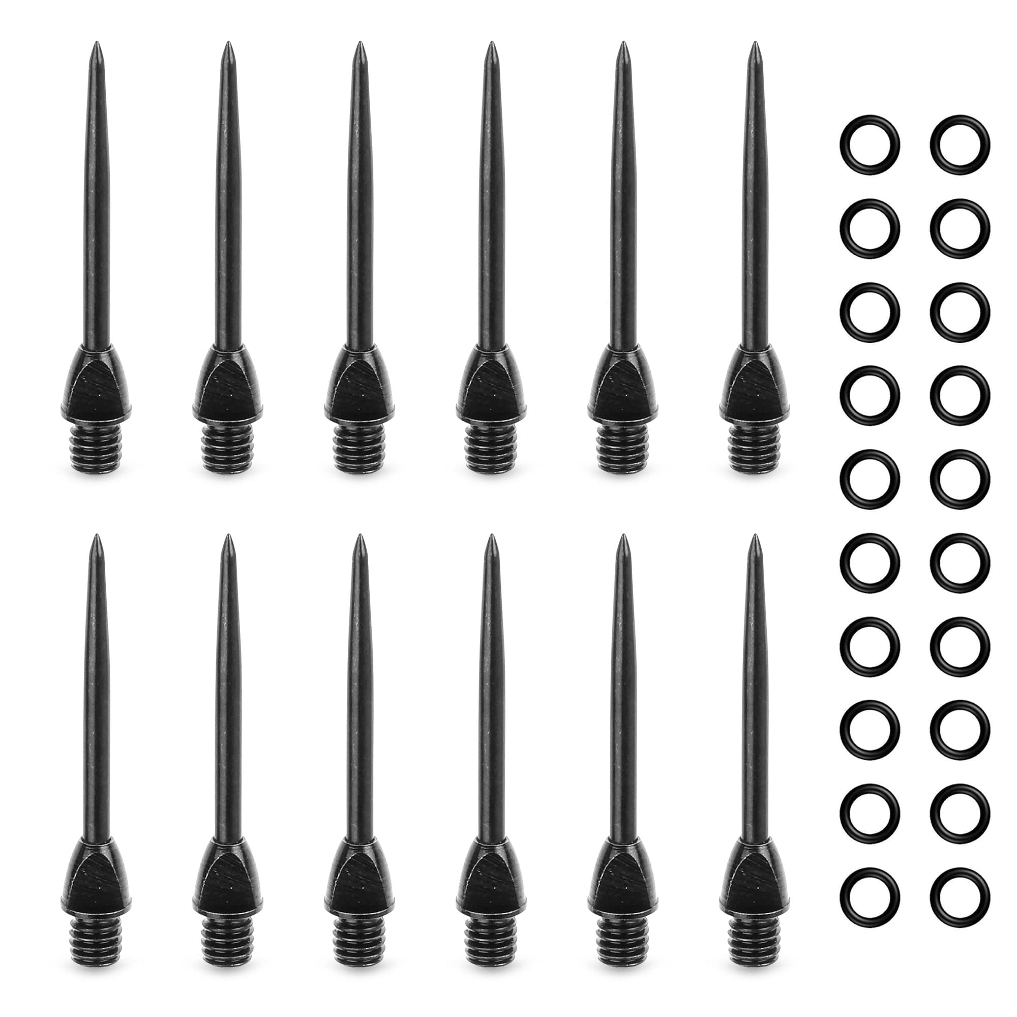 Cyeelife-Steel Dart Tips 12Pcs With 20Pcs Rubber O Rings,Converter Points Adapter Points (Iron Normal Style)