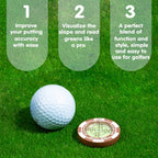 Slopemaster Progreen Reader - Golf Hat Clip Ball Marker With High Precision Green Reading Aid Golf Accessories For Men Women(Bro