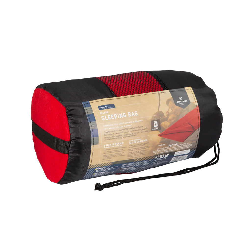 Stansport Fleece Sleeping Bag - Red (510-60), 75    X 32