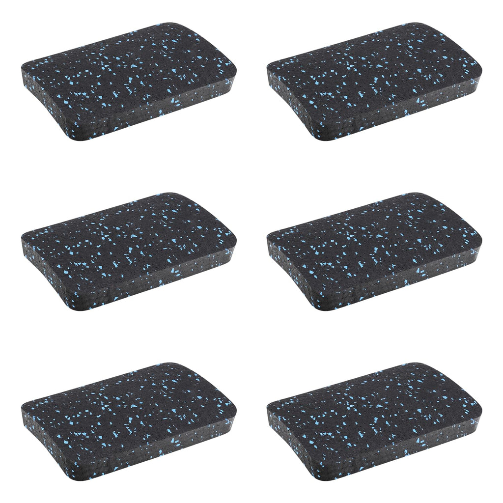 Treadmill Mat Pads, Exercise Equipment Mat With High Density Rubber For Protect Floors 4.7'' X 3.2'' X 0.55'' (6 Pcs) Black