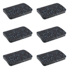 Treadmill Mat Pads, Exercise Equipment Mat With High Density Rubber For Protect Floors 4.7'' X 3.2'' X 0.55'' (6 Pcs) Black
