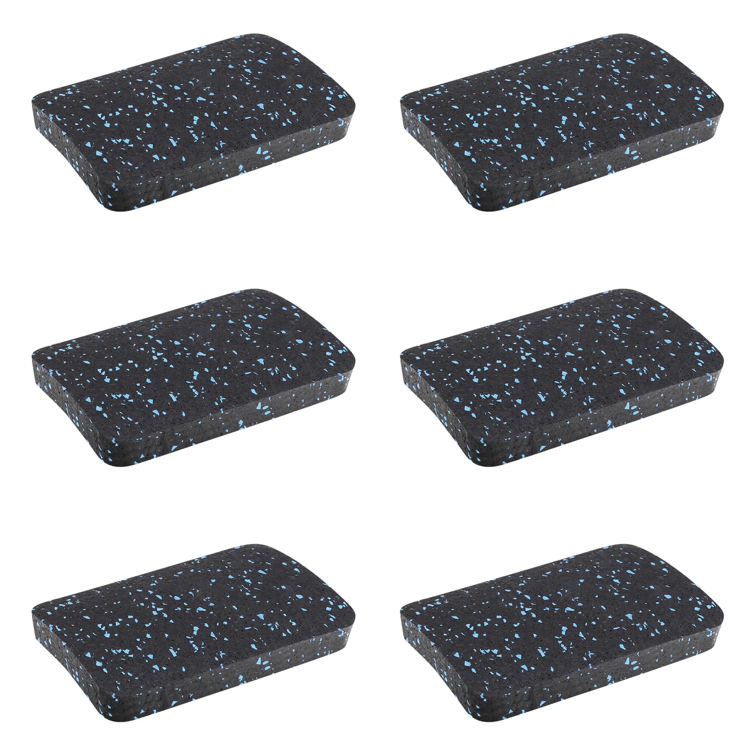Treadmill Mat Pads, Exercise Equipment Mat With High Density Rubber For Protect Floors 4.7'' X 3.2'' X 0.55'' (6 Pcs) Black