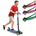 3 Wheel Kids Kick Scooter for Ages 3-12, Lean-to-Steer, Light-Up Wheels, 3-Level Adjustable Handlebar 27.5   -33   , Wide Non-Sl