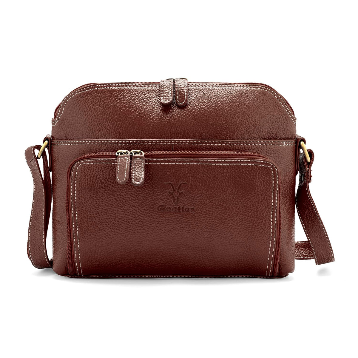 Goatter Genuine Leather Casual Sling Bag For Girls And Women (Brown)
