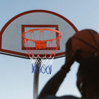 GYMAX Basketball Rim, 15/18 inch Basketball Rim Replacement with All-Weather Net, Basketball Hoop Replacement Rim Outdoor/Indoor