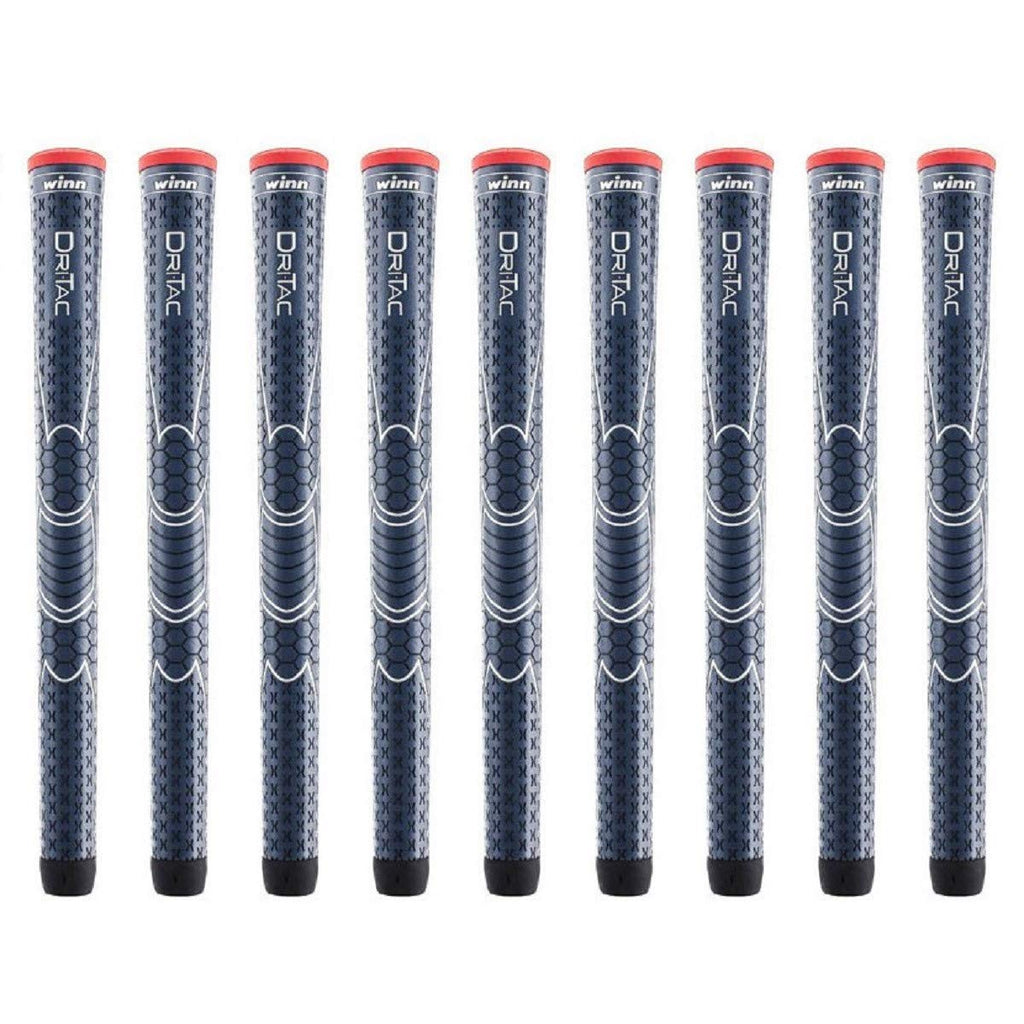 Winn Dri-Tac Standard Navy Blue - 9 Piece Golf Grip Bundle