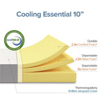 Zinus 10 Inch Cooling Essential Foam Mattress  Affordable Mattress  Bed-In-A-Box  Certipur-Us Certified, Twin