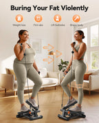 Niceday Steppers For Exercise, Stair Stepper With Resistance Bands, Mini Stepper With 300Lbs Loading Capacity, Hydraulic Fitness