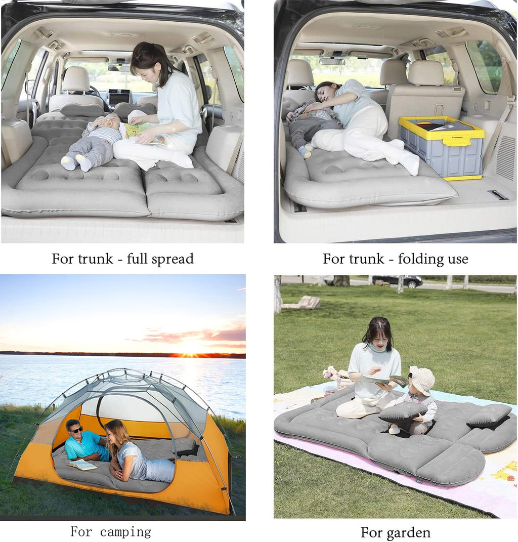 Saygogo Suv Air Mattress Camping Bed Cushion Pillow - Inflatable Thickened Car Air Bed With Air Pump Portable Sleeping Pad Mattr