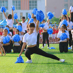 Baotongle 12 Pcs Cheerleading Squad Spirited Fun Poms Pompoms Cheer Costume Accessory For Party Dance Sports (Blues)