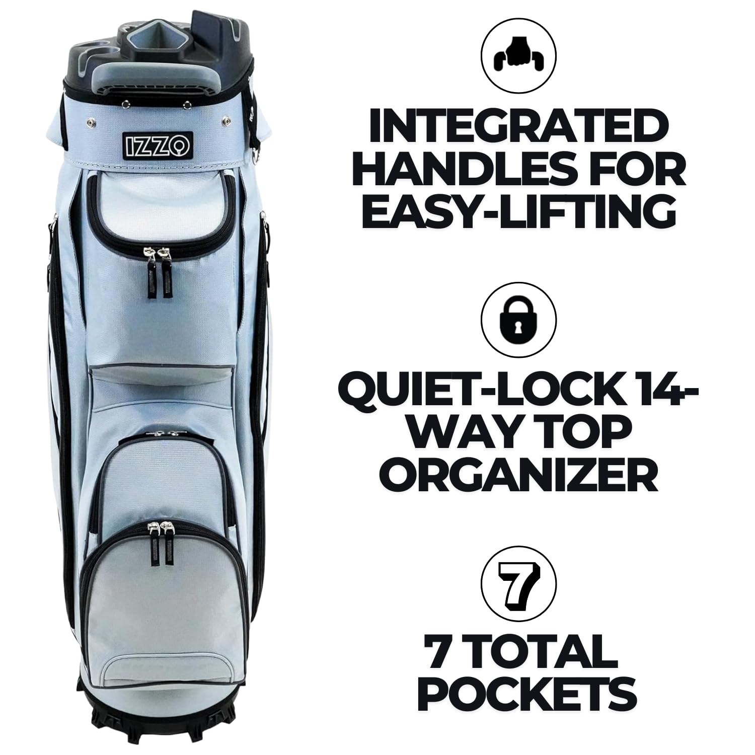 Izzo Golf Vault Golf Cart Bag - Grey
