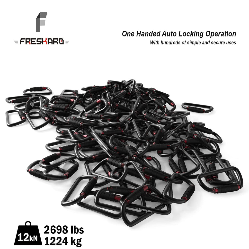 3Inch Locking Carabiner Clips-Twist Auto Lock Caribeener, Heavy Duty Keychain Key Carabeaner Hooks, 7075 Aerial Aluminum Ultra L
