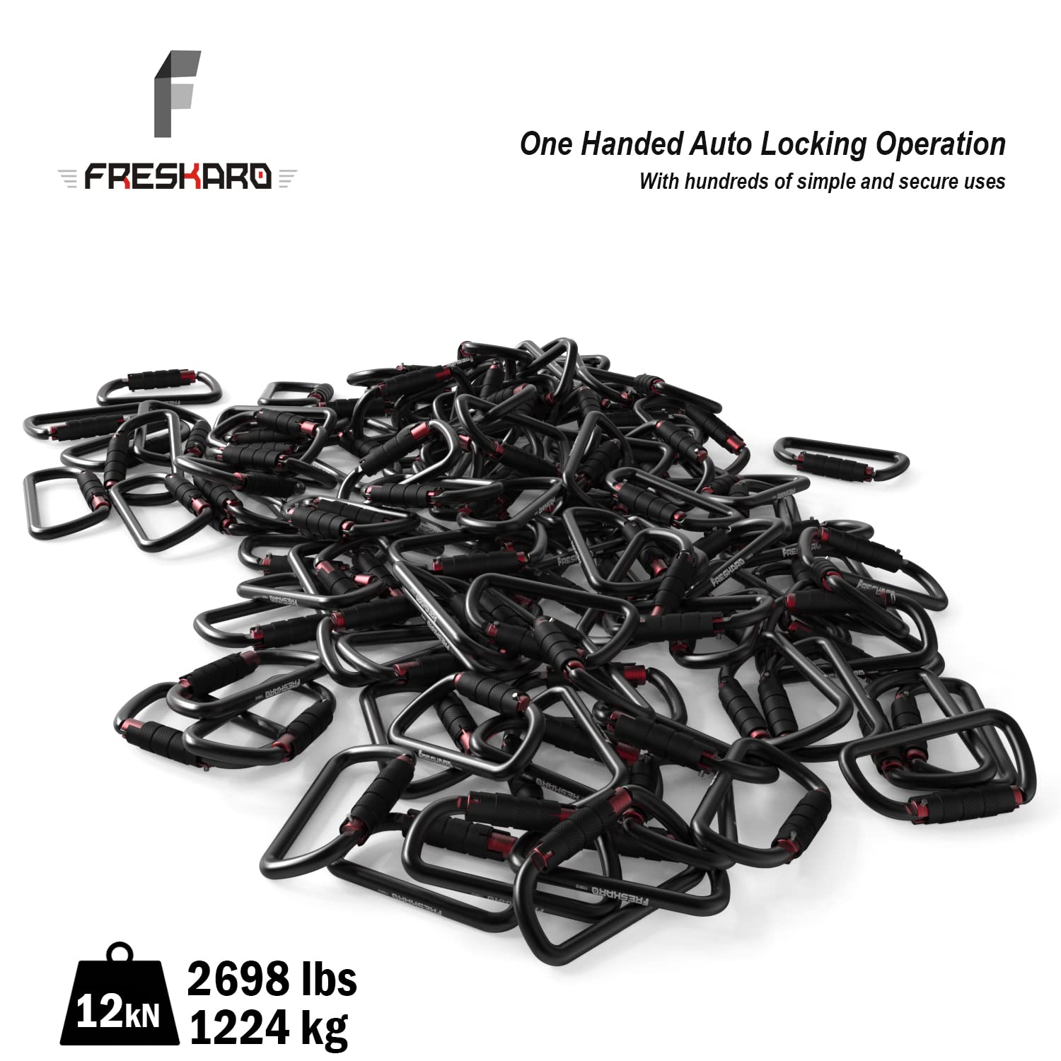 3Inch Locking Carabiner Clips-Twist Auto Lock Caribeener, Heavy Duty Keychain Key Carabeaner Hooks, 7075 Aerial Aluminum Ultra L