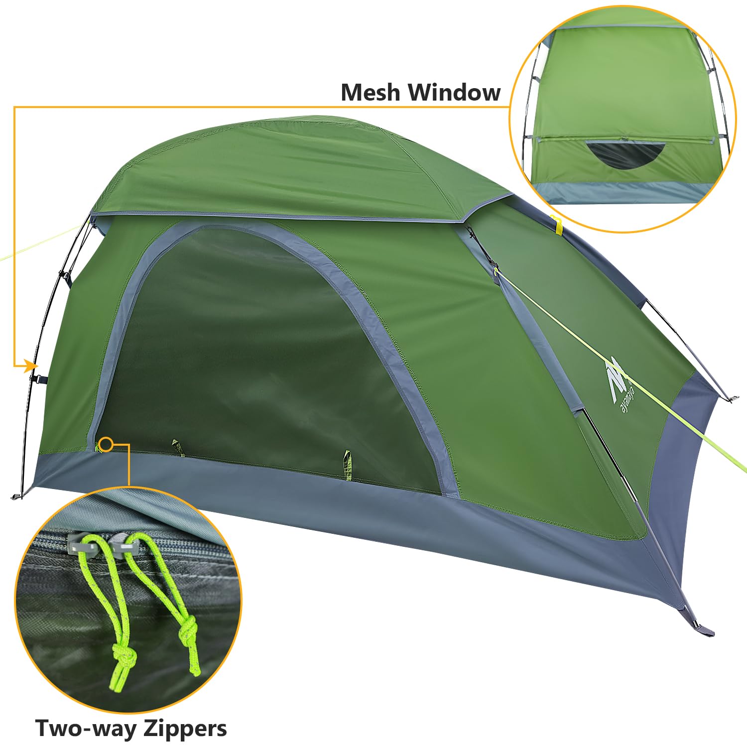 Ayamaya 1 Person Tent For Backpacking - Lightweight Single Person Hiking Tent With Skylight & Waterproof Rainfly & Ground Vents,