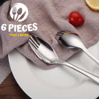 Spork 6-Pack Long Handle And Heavy Duty 18/10 Sporks Stainless Steel Sporks Reusable For Kids And Adults And Outdoor Camping By