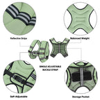 APEXUP 10lbs Weighted Vest Men Women, Weight Vest for Women Workout Equipment for Strength Training Running (Mint)