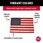Taylor Made Sewn American Flag for Boats, 24 x 36, Marine-Grade Nylon, Fade Resistant, Brass Grommets, Embroidered Stars and Str