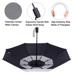 G4Free Upf 50+ Uv Protection Travel Umbrella 46 Inch Windproof Silver Coating Sun Blocking Umbrella (Silver/Black)