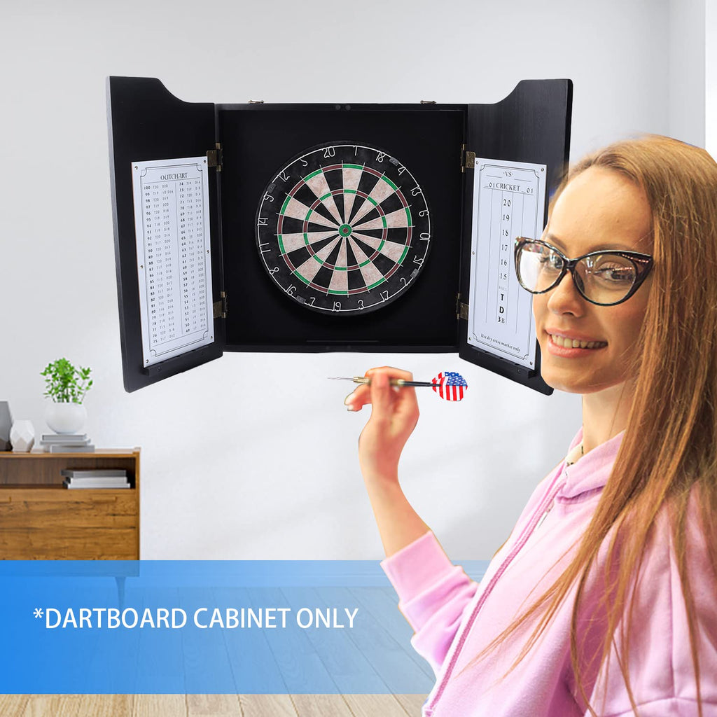 Gse Professional Solid Wood Classic Official Size Dartboard Cabinet With Dart Scoreboard For Game Room. Dart Board & Darts Not I