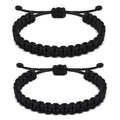 Maitys Pack of 2 Paracord Survival Bracelets for Men Braided Paracord Wristband Adjustable Tactical Handmade Unisex Friendship B