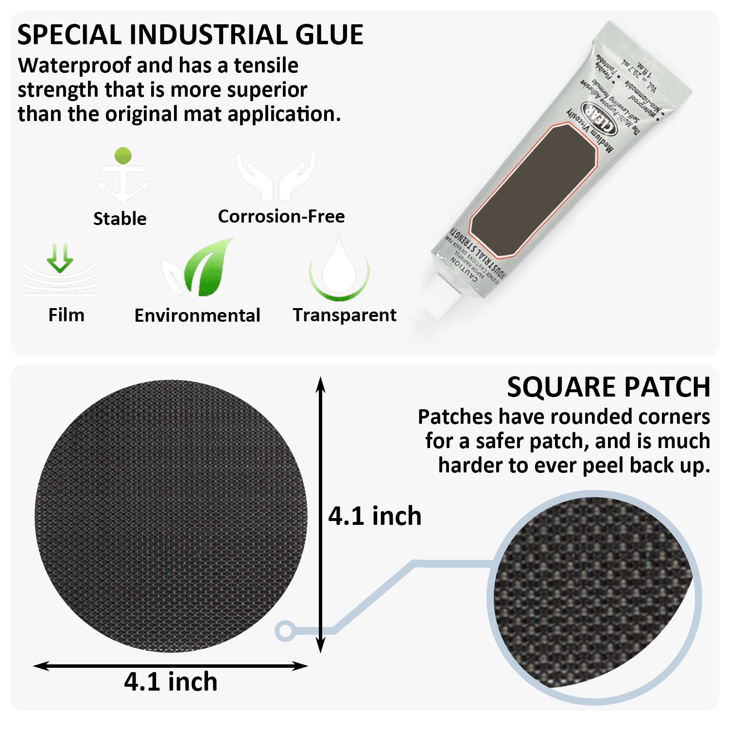 Ifeolo Trampoline Patch Repair Kit 4 Inch Circle On Patches  Repair Trampoline Mat Tear Or Hole In A Trampoline Mat - Pack Of 2