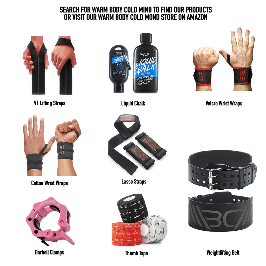 Warm Body Cold Mind Lasso Lifting Wrist Straps For Crossfit, Olympic Weightlifting, Powerlifting, Bodybuilding, Functional Stren