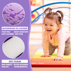 Kangaroo Hoppers Tumbling Mats For Kids, Foldable Gym Mat, Kids Gymnastics Mat With Carrying Handles For Home Activity Play, 3 F