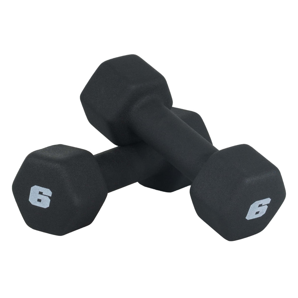 Cap Barbell Neoprene Dumbbell Weights, 6 Lb Pair, Black