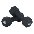 Cap Barbell Neoprene Dumbbell Weights, 6 Lb Pair, Black