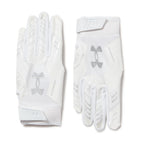 Under Armour Men'S F9 Nitro Football Gloves, (100) White/Distant Gray/Metallic Silver, Small
