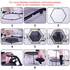 Onetwofit 48'' Silent Mini Trampoline With Adjustable Handle Bar Fitness Trampoline Bungee Rebounder Jumping Cardio Trainer Work
