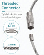 Pawfly 5 Inch Wire Keychain Cable Large Stainless Steel Key Ring Loop Holder For Outdoor Hiking Heavy Duty Connectable Luggage T