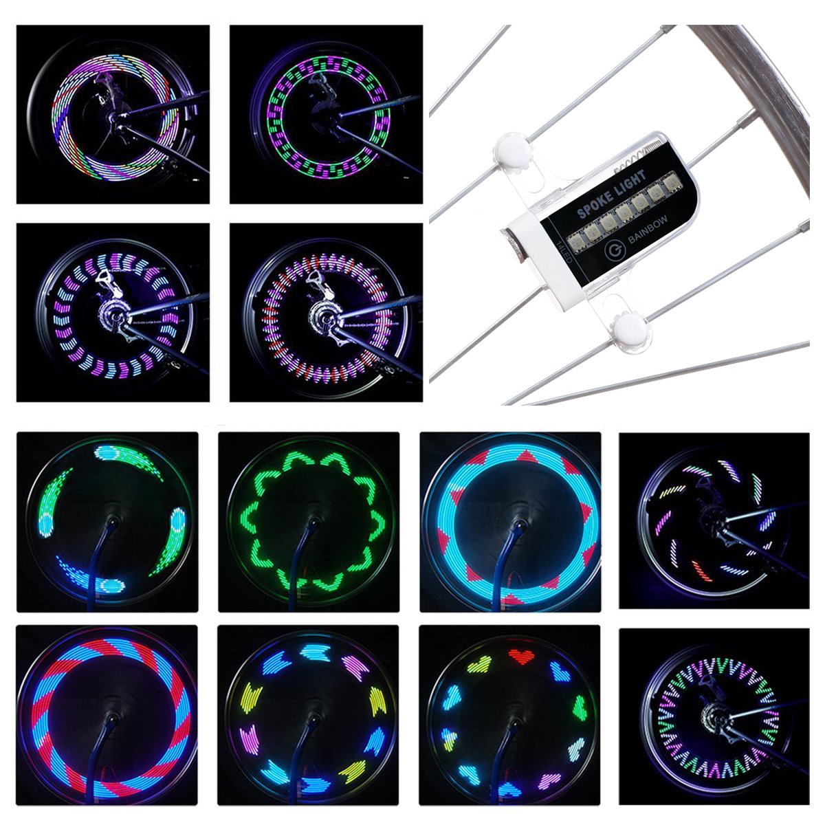 Daway Led Bike Wheel Lights - A12 Waterproof Cool Bicycle Tire Light (2 Pack), Safety Spoke Lights For Kids Adults Boys Girls Ch