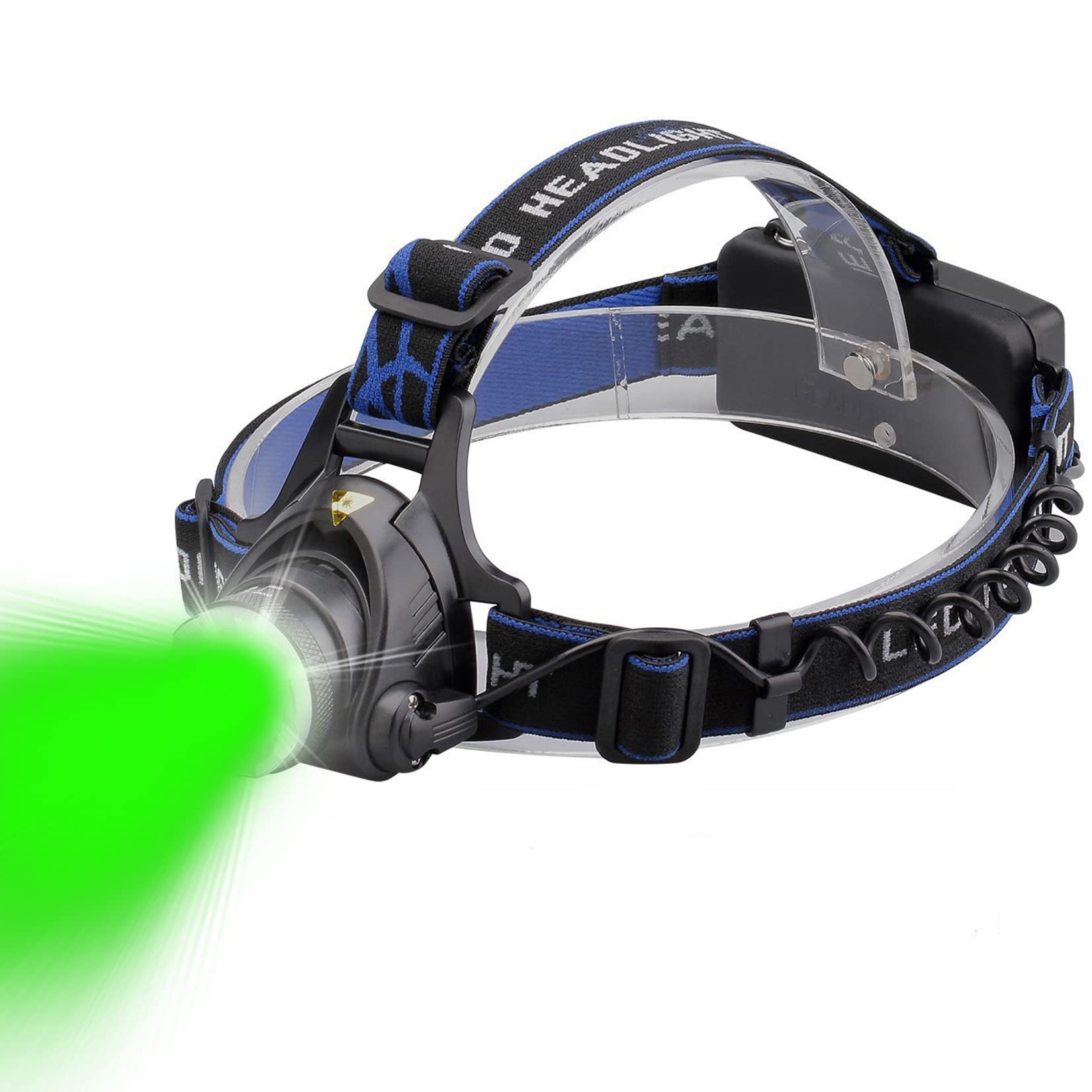 GRACETOP Greenlight LED Headlamp, 1800 Lumens Zoomable Hunting LED Head lamp Flashlight, Hands-Free Headlight Torch Lamp for Hun