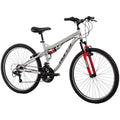 Huffy Stone Mountain 21-Speed Dual Suspension Mens Mountain Bike, 26-Inch, Gray